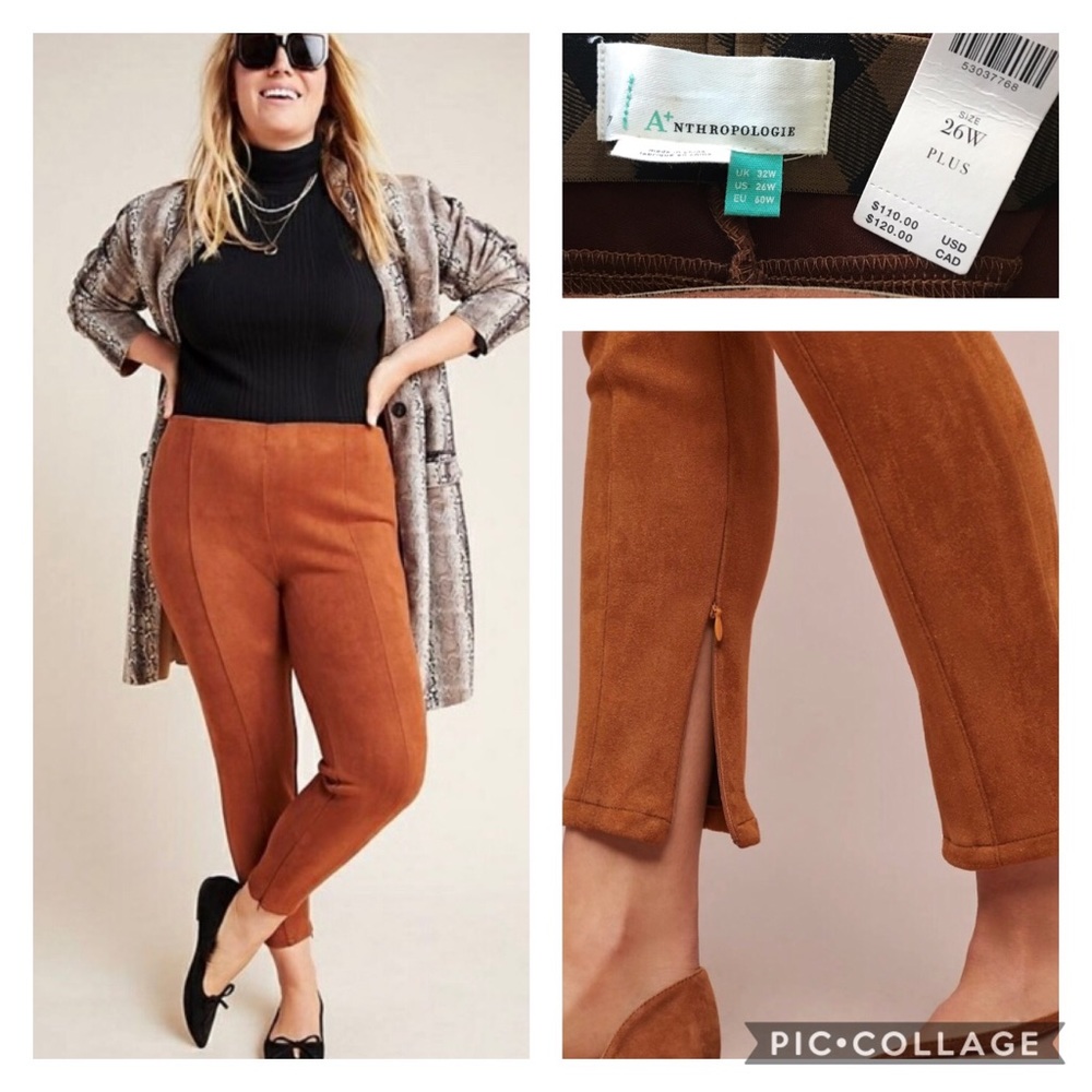 Anthropologie Faux Suede Leggings Honey 26W